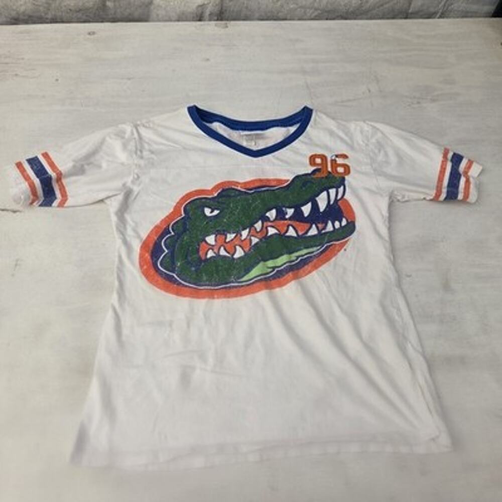 Womens Florida Gators UF Football Baseball T-Shirt Large Graphic White NCAA